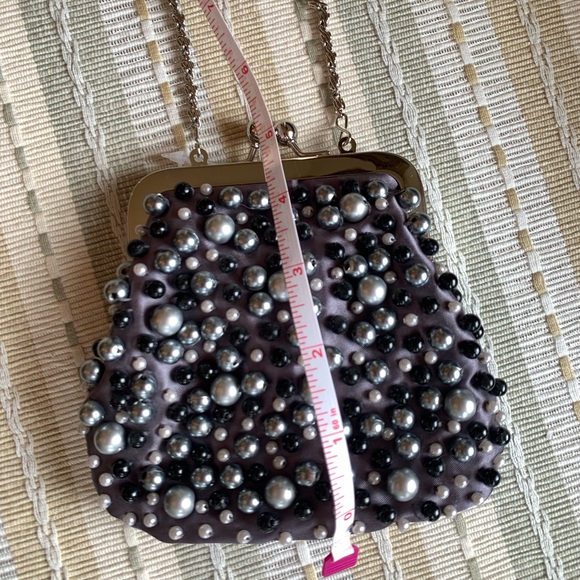 💎NWT‼️ Timeless 2-way Kiss-lock Beaded Evening Bag - shades of gray ✨✨✨ - Picture 6 of 8